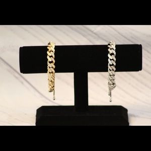 Rhinestone Link Adjustable Bracelet (gold)